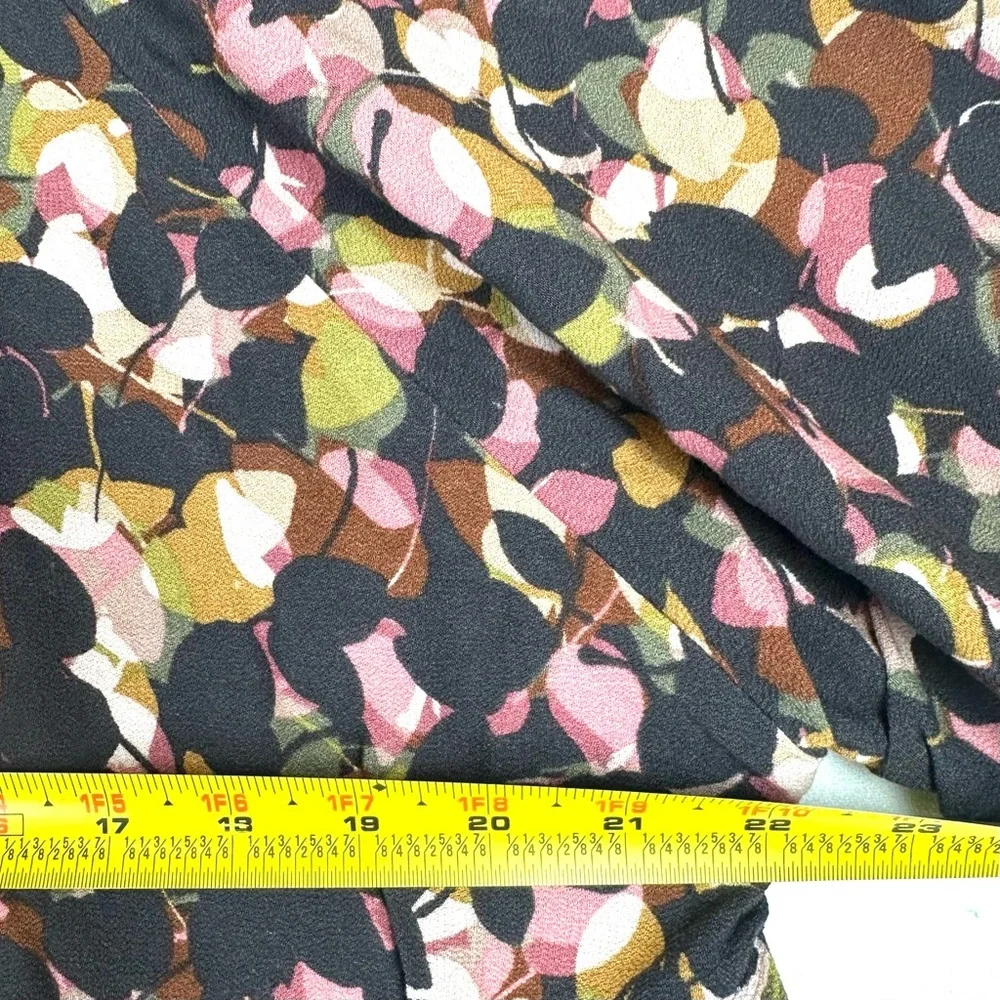 Lovestitch Tie Neck 3/4 Sleeve Abstract Floral Blouse‎ Office